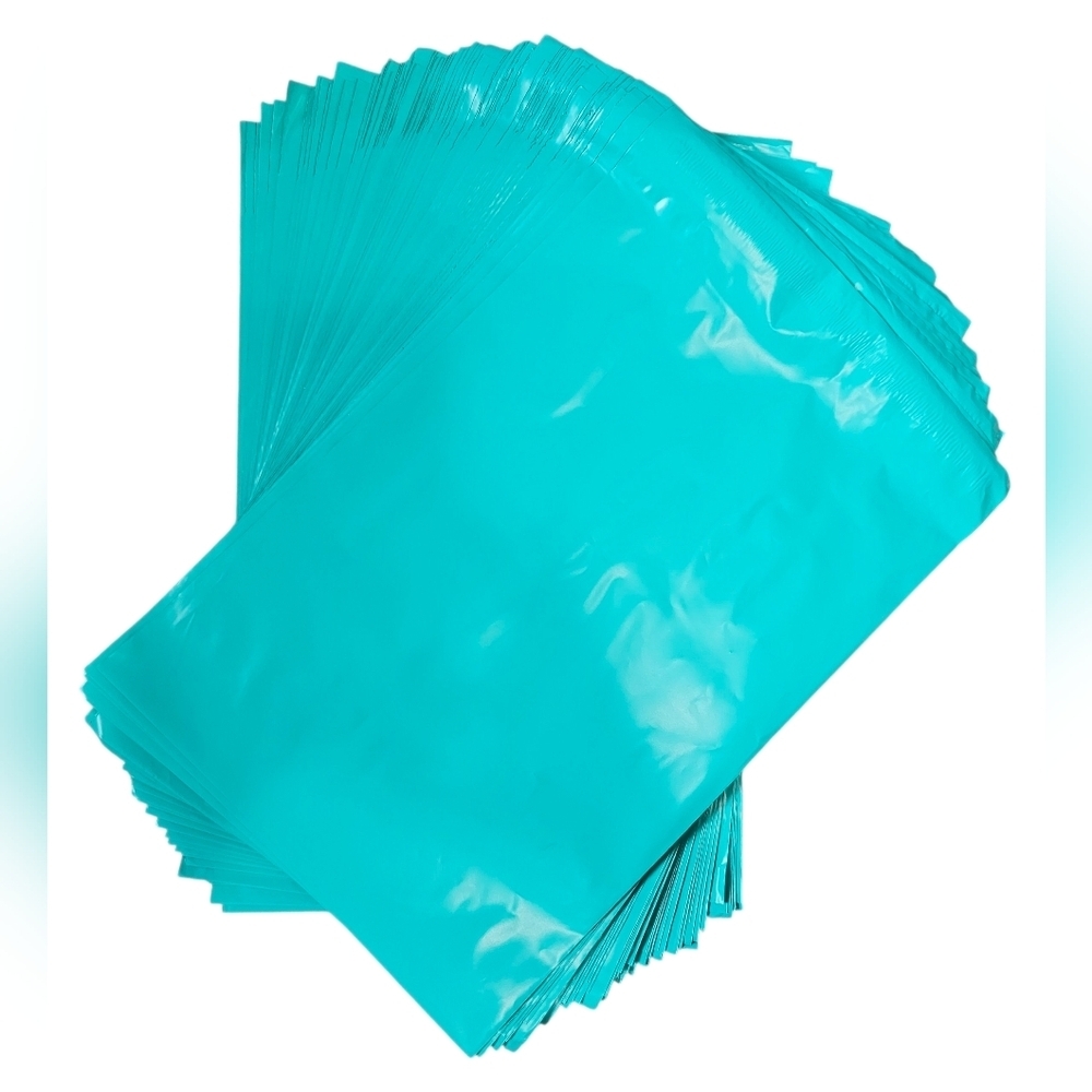 Poly Mailers In Teal. Self-adhesive, waterproof. 9" x 12" 100 Pcs - Picture 2 of 2